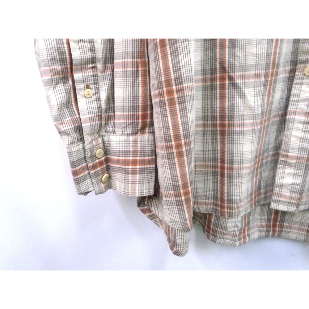 Timberland Men XL Plaid Button Up Shirt Tan Cotton Long Sleeve NWT Flannel NWT - Picture 7 of 10